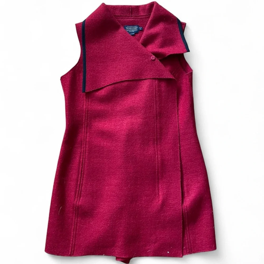 Unique Pendleton Scarlet Woolen Long Vest - Picture 1 of 3